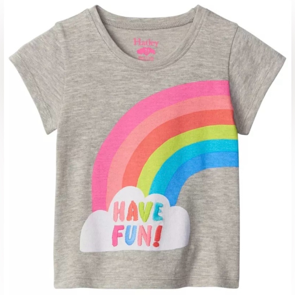 NWT Hatley Girls 4T Outfit “Have Fun” Rainbow Tee + Leggings